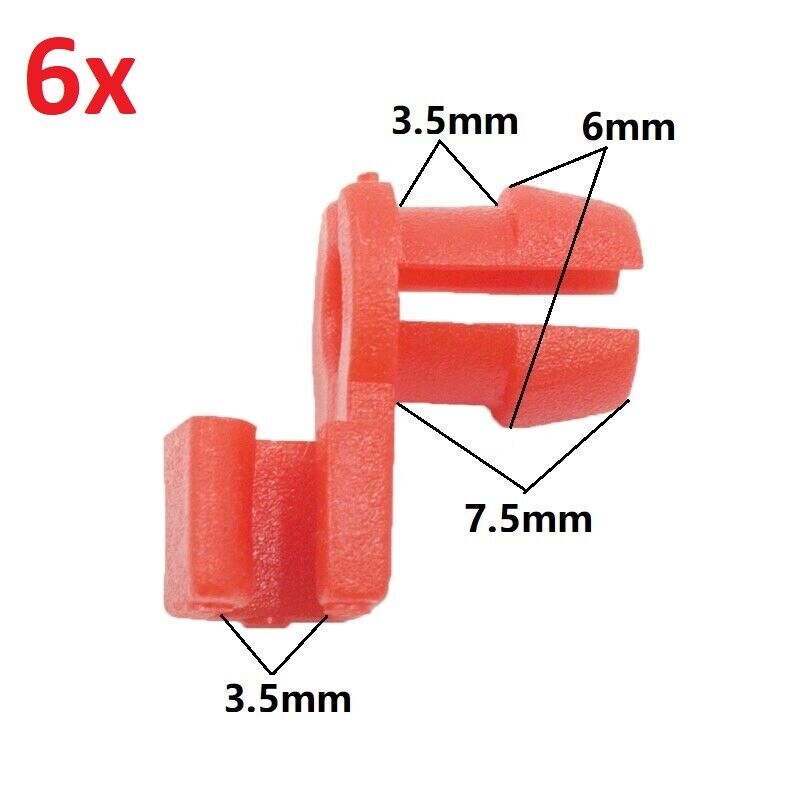 6x Red Car Door Plastic Round Head Lock Rod Wire Clip