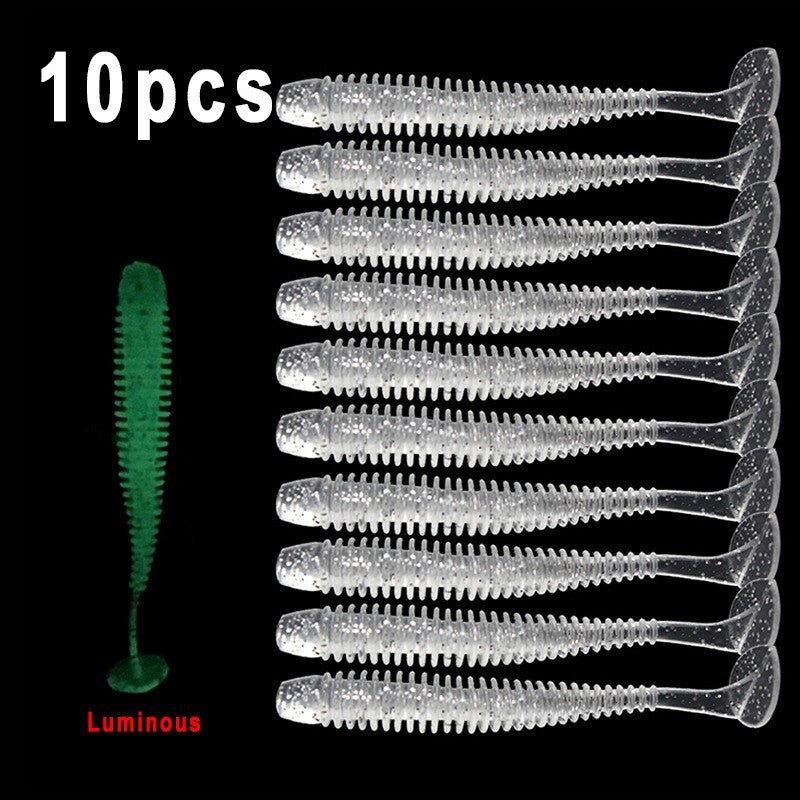 10x Soft Lures Silicone Worms 50mm Baits Jigging Wobblers Fishing Lures