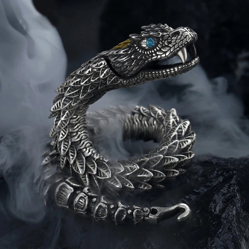Medusa Bracelet Mens High-end Sense Personality Rattlesnake Hip Hop 20cm