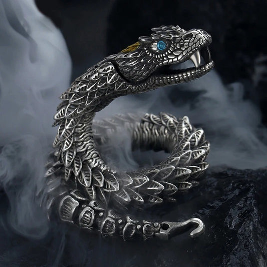 Medusa Bracelet Mens High-end Sense Personality Rattlesnake Hip Hop 20cm