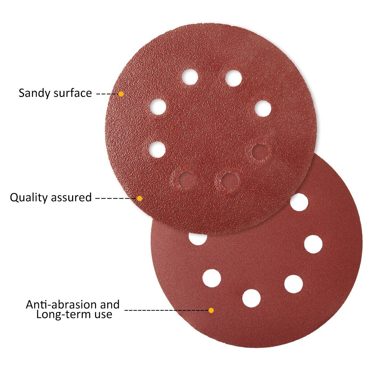 1x Round Sandpaper Eight Hole Sanding Disk Grit 80-3000 for Polishing Tools