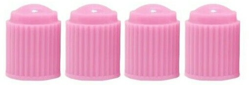 4 x Pink Plastic Tyre Valve Dust Caps (Car, Van, Motorcycle, Bmx)