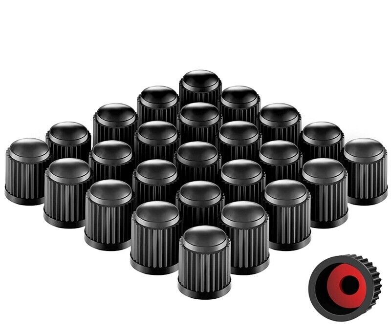 4x Car Plastic Valve Caps with O Rubber Ring Inside Universal Stem Covers