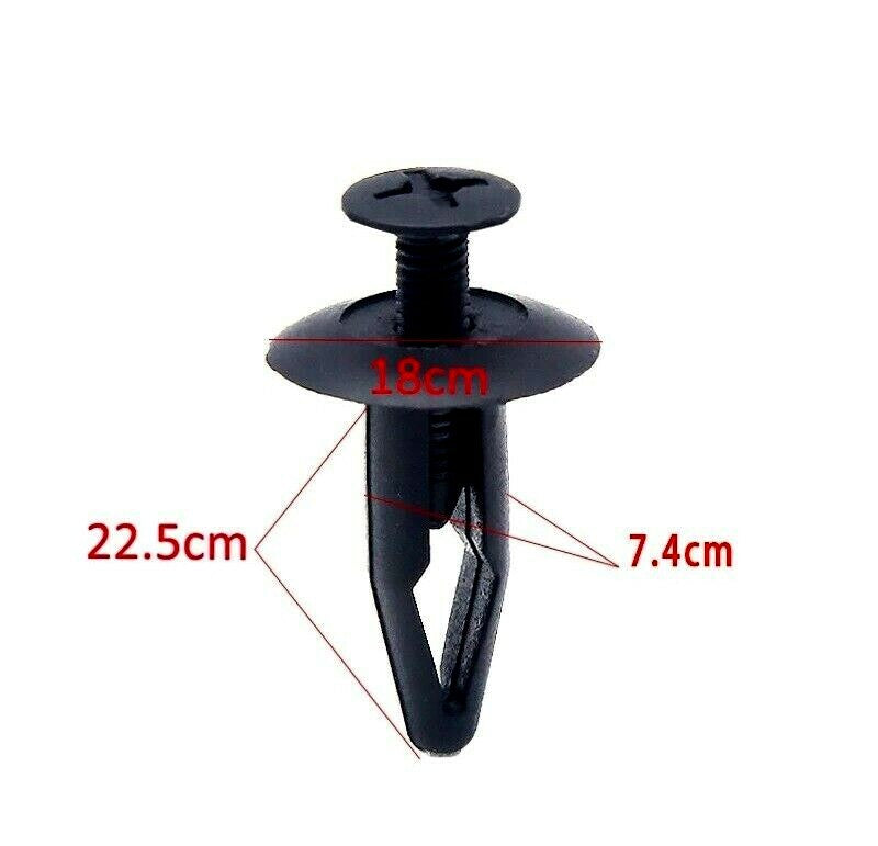 10x 7.5mm Hole Plastic Rivets Clips Auto Bumper Retainers Fasteners Door Trim