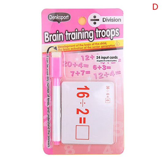 New Educational Math Learning Cards Division Arithmetic Cards with Pen