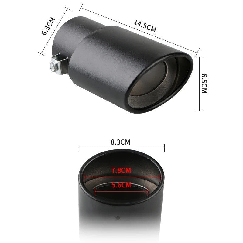 1x 2.5" Inlet Car Auto Exhaust Muffler Tip Pipe Stainless Steel Chrome Rear Tail