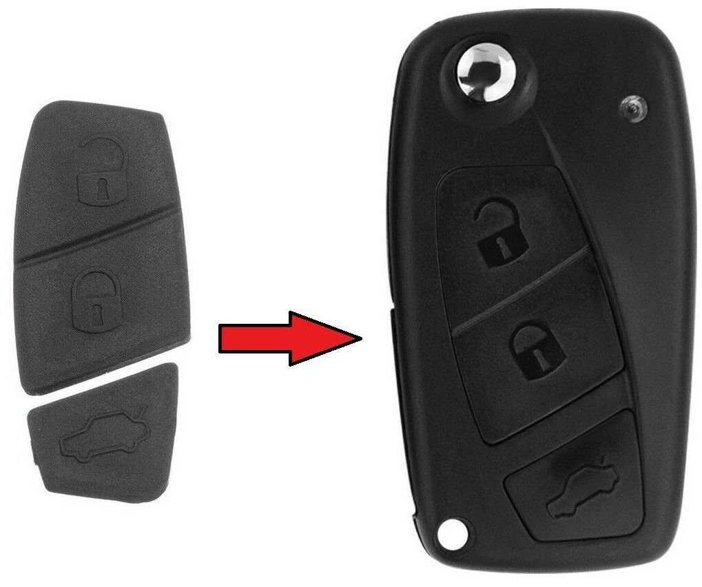 3 Button Fiat Key Buttons Pad Replacement Repair for Punto Stilo Panda Ducato