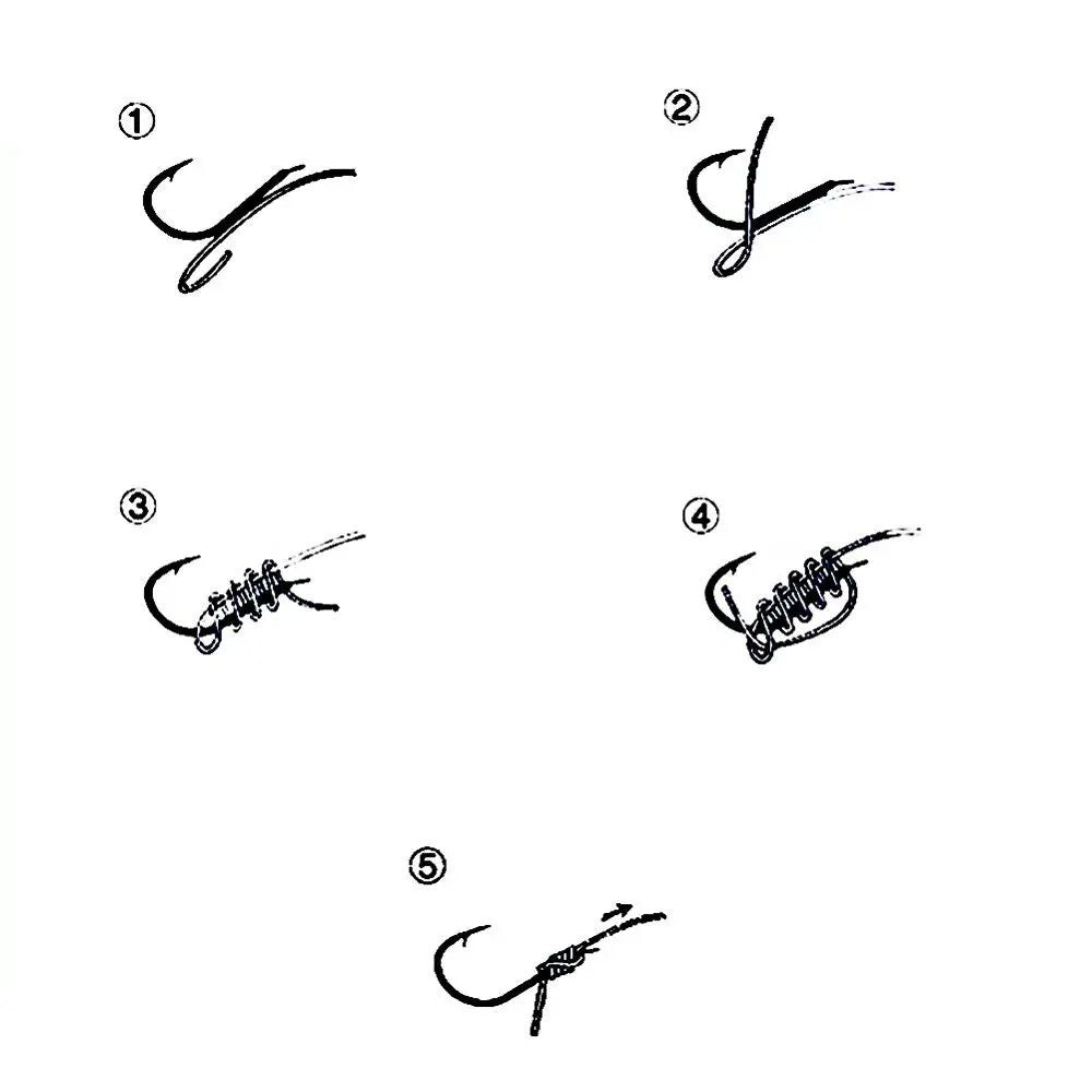 5x High Carbon Steel Fishing Hooks  Sea Worm Carp 10 Different Sizes