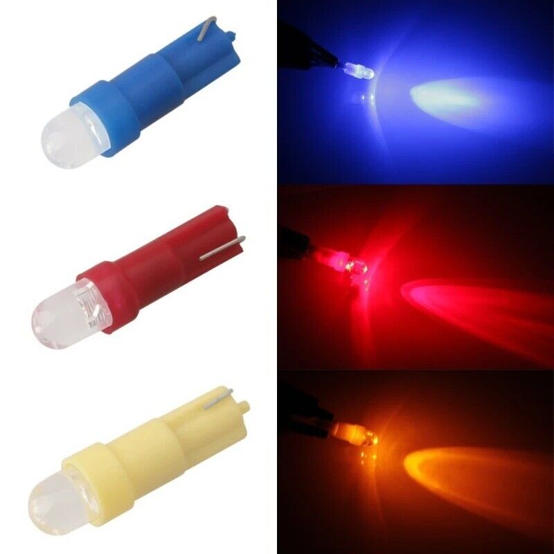 10x T5 LED Car Dashboard Gauge Lamps 58 73 74 Auto Warning Indicator Bulbs