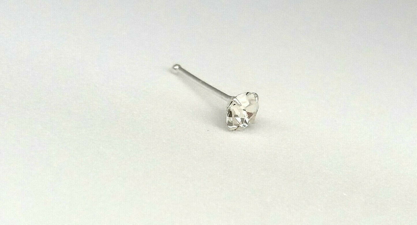 Silver Nose Stud Nose Piercing Stud 925 Sterling Silver 3 mm