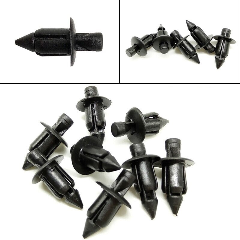 10x Plastic Rivet Trim Clips Bike 6mm for Suzuki Kawasaki Yamaha Honda