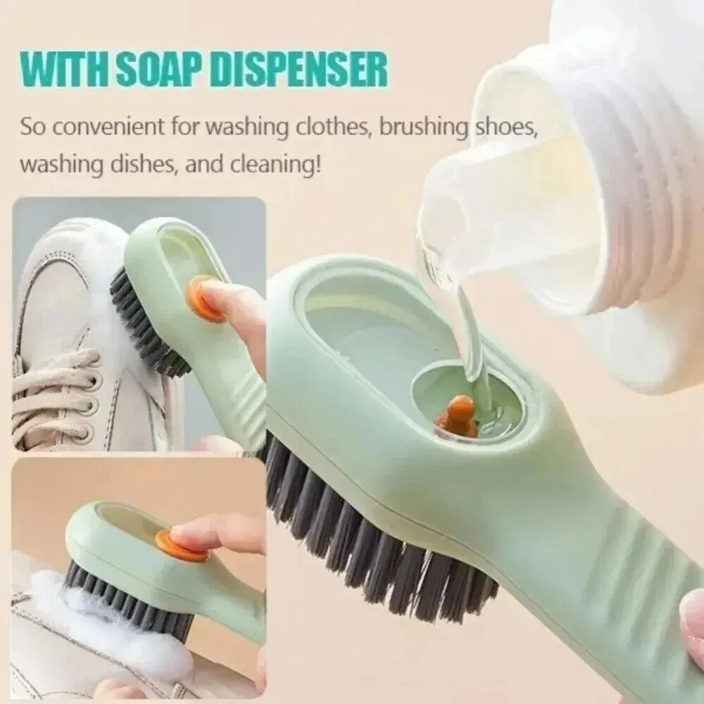1x Multifunction Cleaning Shoe Brush Soft Automatic Liquid Shoe Brush with Hook