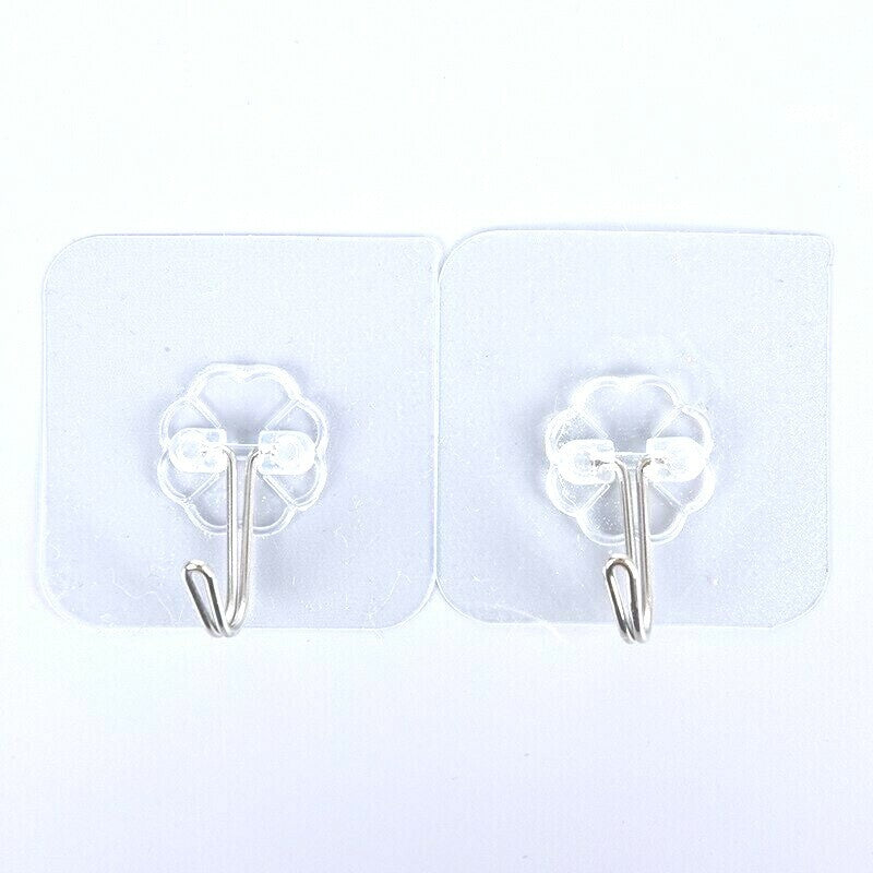4x Strong Wall Hook Hanger Adhesive Stickers for Kitchen Bathroom Wall