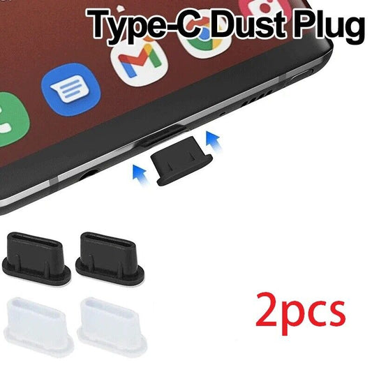 2x Type-C Dust Plug USB Charging Port Protector Silicone Samsung Huawei Xiaomi