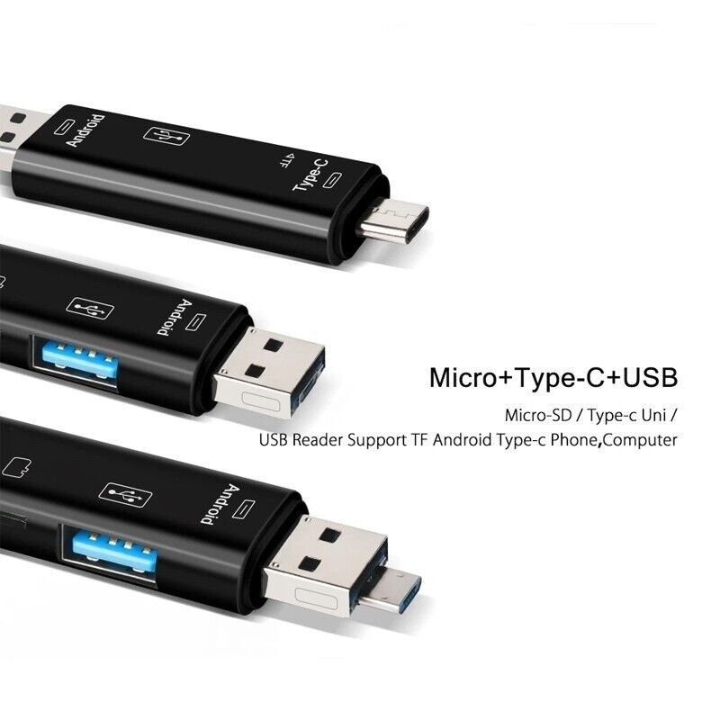 5 in 1 Multifunction Usb 2.0 Type C/Usb /Micro Usb/Tf/SD Memory Card Reader OTG 