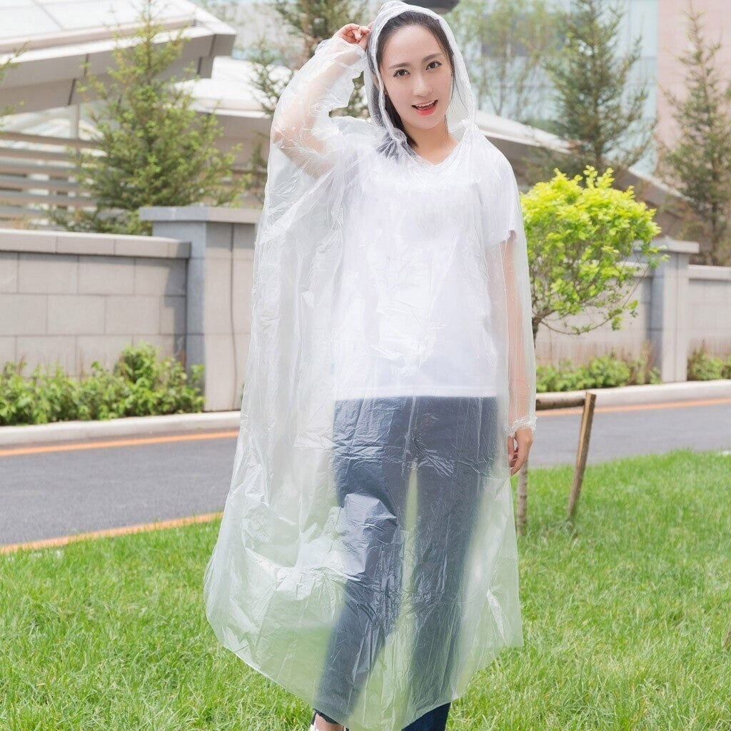 Disposable Raincoat Unisex 1x Random Colour Lightweight Emergency Waterproof
