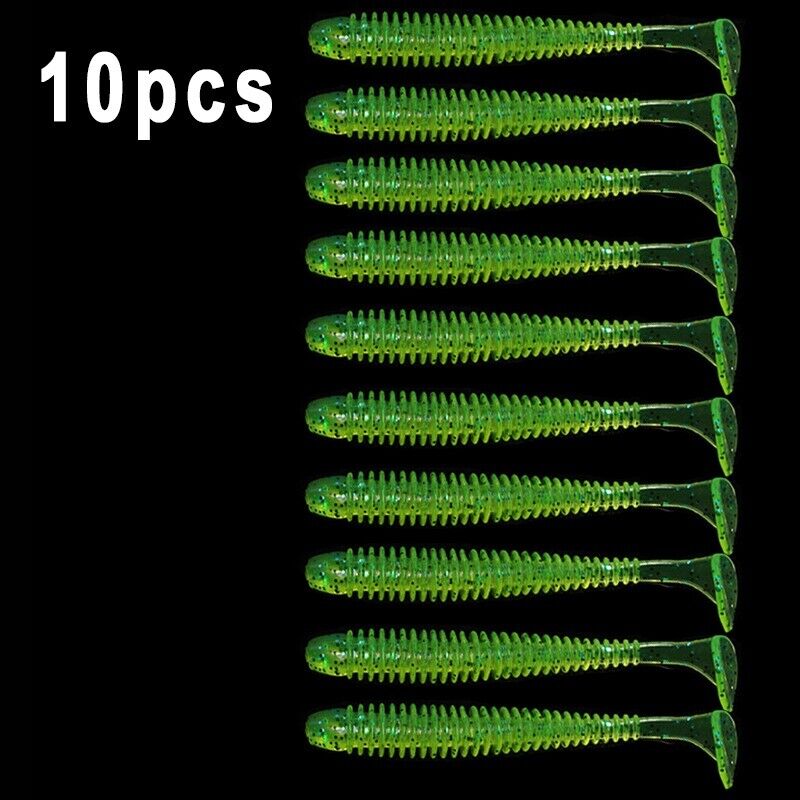 10x Soft Lures Silicone Worms 50mm Baits Jigging Wobblers Fishing Lures