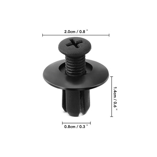 10x 8mm Hole Car Plastic Bumper Door Screw Push In Type Expanding Rivet Clips