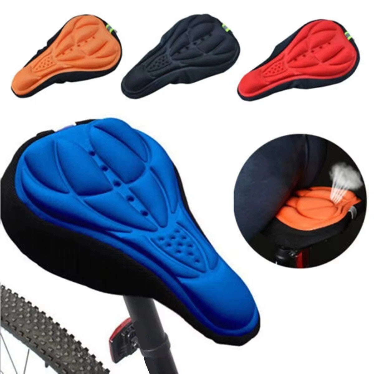 3D Saddle Seat Soft Bike Seat Cover Comfortable Foam Seat Cushion for Bike