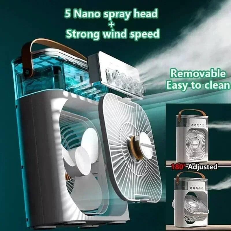 Portable Air Conditioner Fan Household Hydrocooling Water Mist Cooler 3 Speed