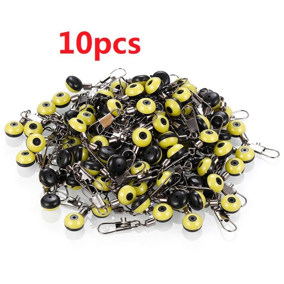 10x Fishing Float Bobber Stops Space Beans Swivel Connectors Wobbler Sea Fishing