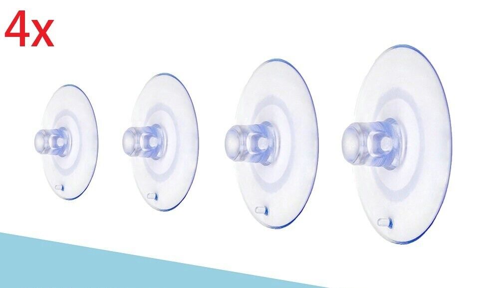 4x Transparent Suction Cups 30mm Powerful for Wall Kitchen Bathroom Glass