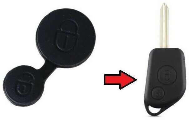 2 Button Key Rubber Pad Repair Insert Replacement Citroen Xsara Picasso Saxo 