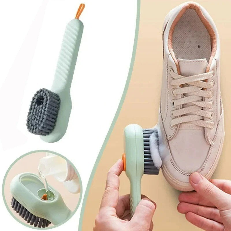 1x Multifunction Cleaning Shoe Brush Soft Automatic Liquid Shoe Brush with Hook
