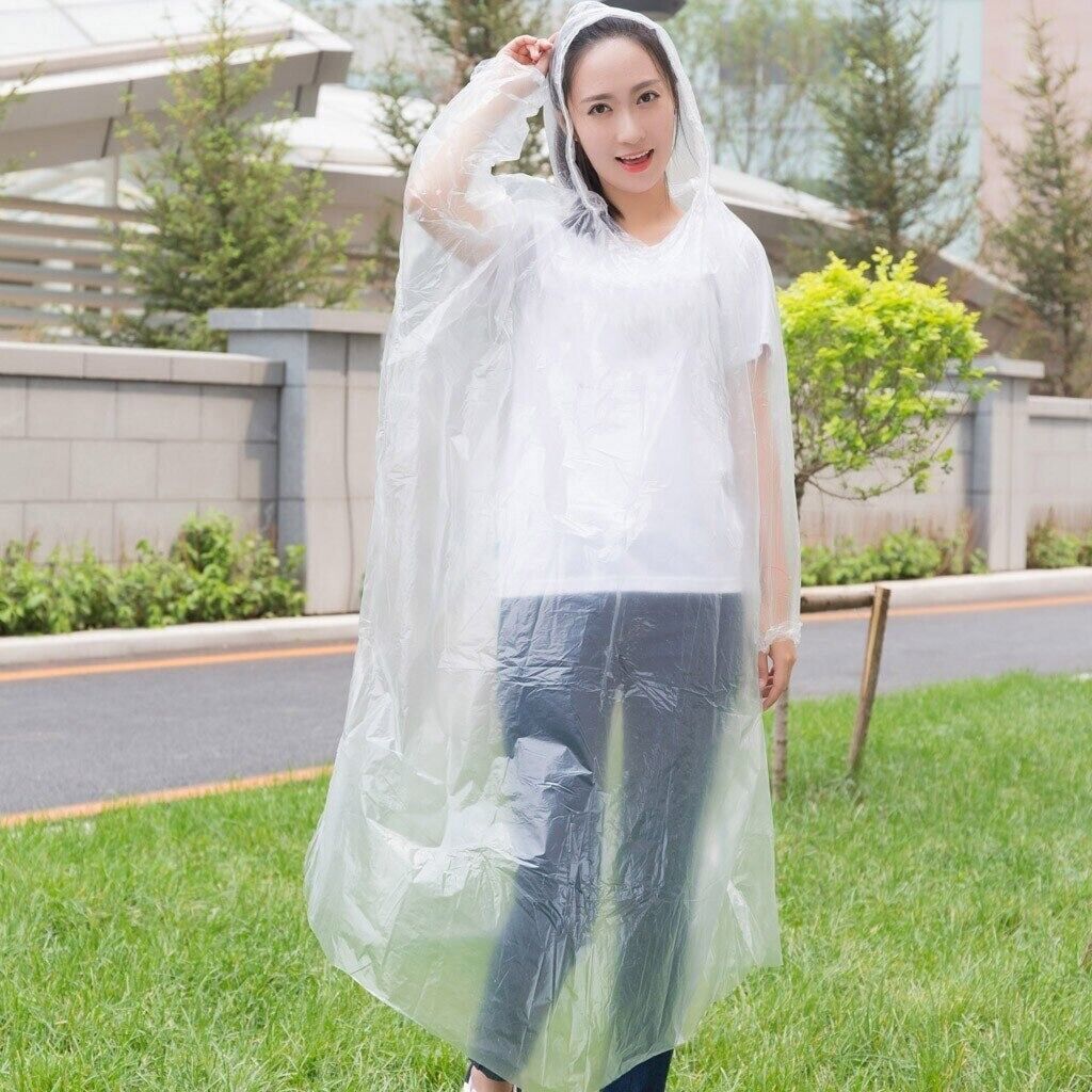 1x Disposable Raincoat Unisex Random Colour