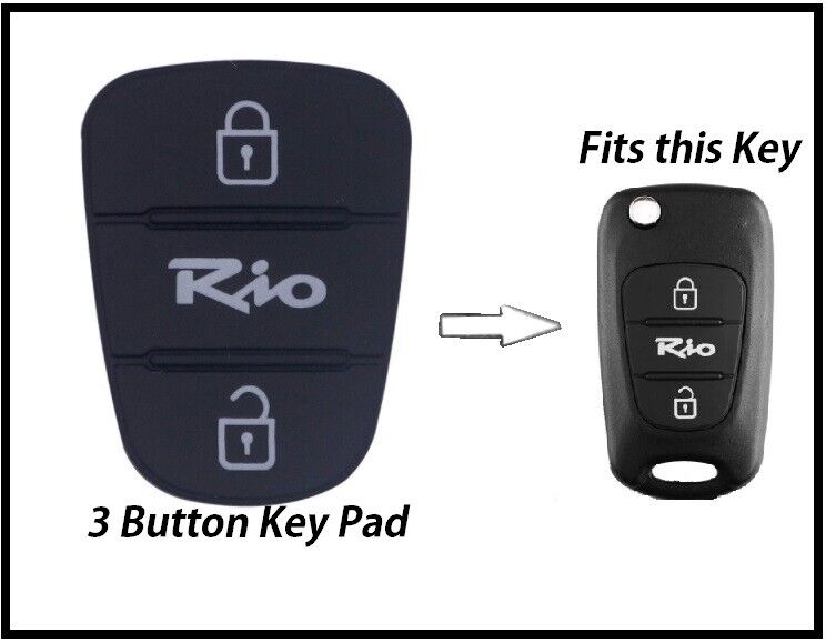 Kia Rio 3 Button Remote Key Fob Rubber Pad Replacement Insert Repair