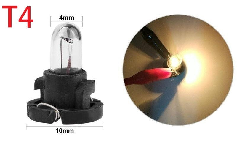 1x T4 12V Car Auto Interior Instrument Light Bulb Dashboard Lamp Yellow Light
