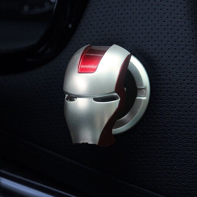 Car Engine Ignition Start Switch Button Cover Iron Man