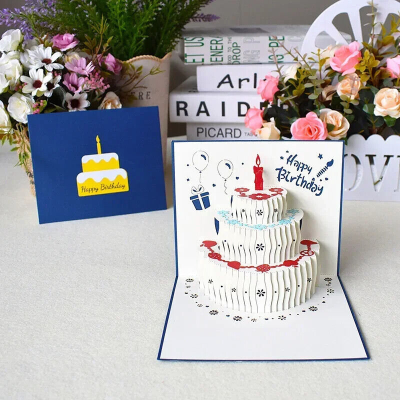 3D Birthday Greeting Cards Pop Up Gift Card with Envelope