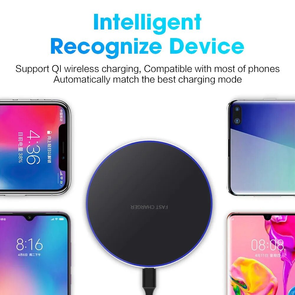 30W Wireless Charger USB C Fast Charging Pad Station for Iphone Samsung Xiaomi