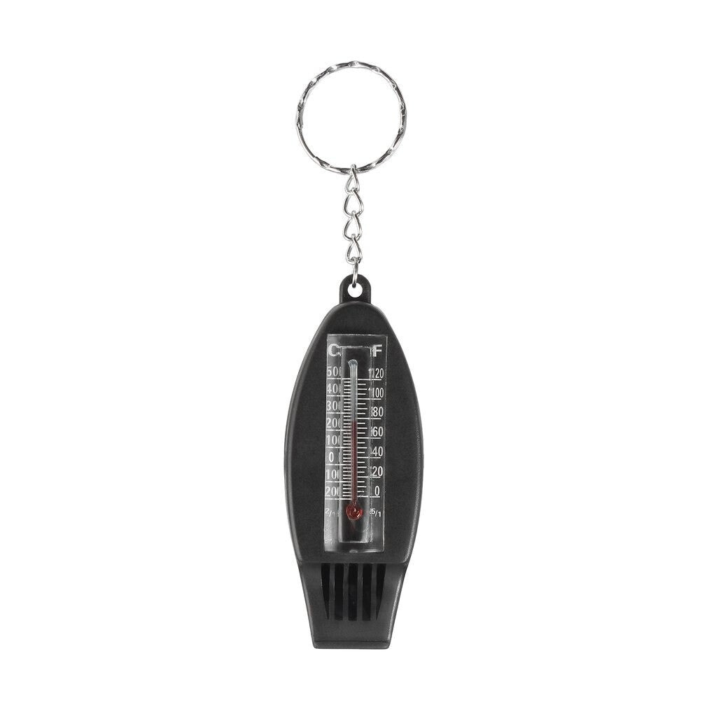 Mini Survival Tool 4in1 Thermometer Whistle Compass Outdoor Camping Hiking