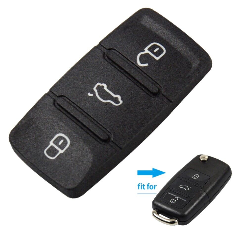 3 Button Remote Key Fob Pad Replacement for VW Golf Beetle Caddy Passat Seat