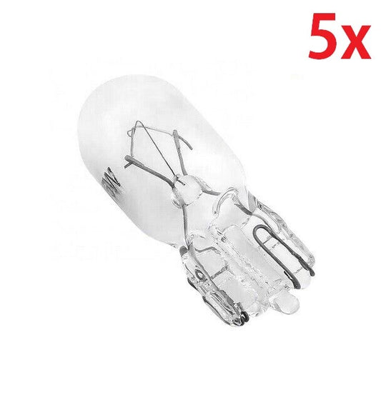5x 501 CAR CAPLESS NUMBER PLATE PUSH IN BULBS SIDE LIGHT W5W 12V 5W T5