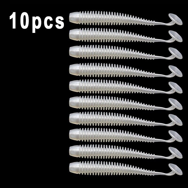 10x Soft Lures Silicone Worms 50mm Baits Jigging Wobblers Fishing Lures