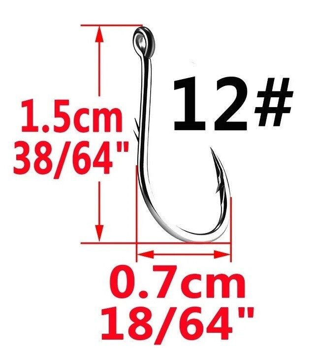5x High Carbon Steel Fishing Hooks  Sea Worm Carp 10 Different Sizes