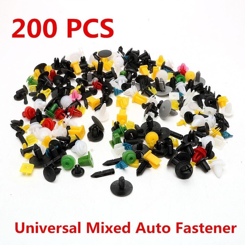 200x Mixed Car Fastener Bumper Door Panel Clips Rivets for Truck Car Universal