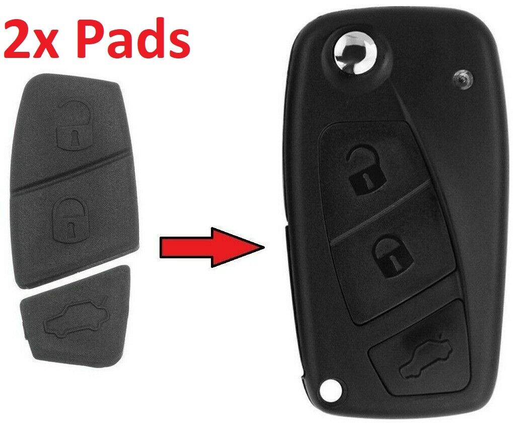 2x Key Button Pad Replacements Repair for Fiat Punto Stilo Panda Ducato