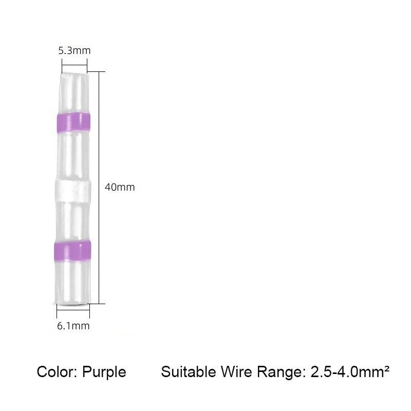 Heat Shrink Connectors Sleeve Tube Terminals Electrical Butt Splice Wire Tubes