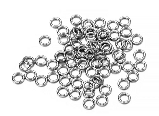 100pcs Stainless Steel Split Ring Open Single Loops Jump Rings Connectors