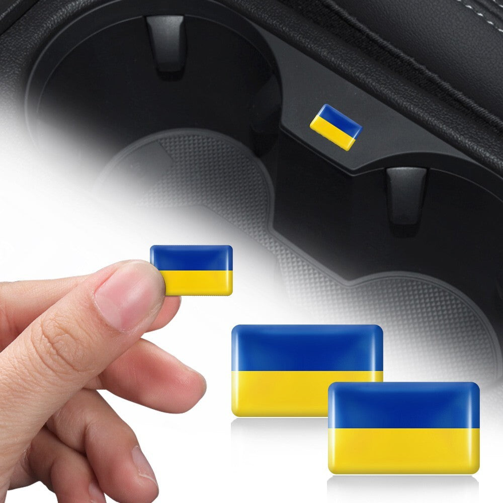 10pcs Epoxy Ukraine Flag Stickers Car Interior Decoration Decal