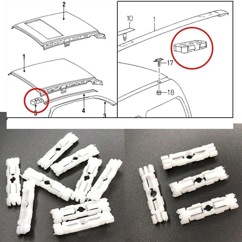 4x Roof Rail Bar Cutter Clips Moulding VW Golf 7 MK2 Jetta GTI Caddy Passat B3