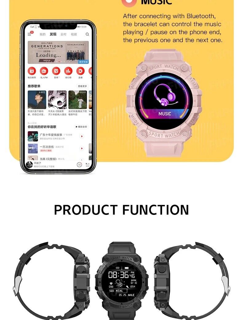 2023 FD68S Smart Watch Heart Rate Bluetooth Connection Music Weather