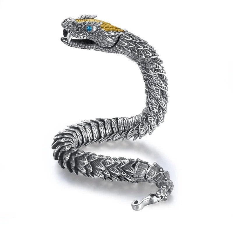 Medusa Bracelet Mens High-end Sense Personality Rattlesnake Hip Hop 20cm