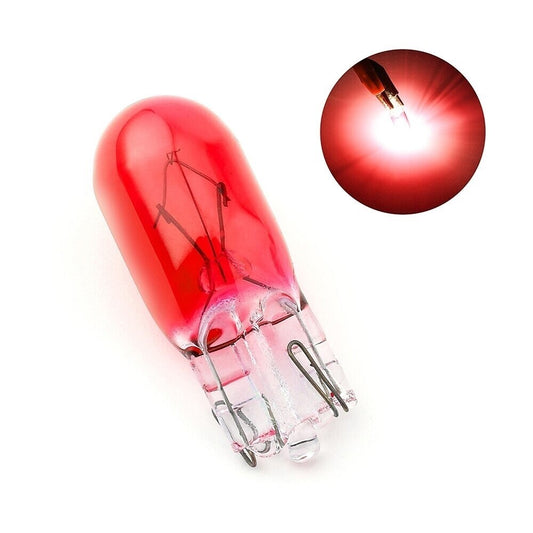 4x RED SIDE LIGHT PUSH IN CAR CAPLESS NUMBER PLATE 501 BULBS W5W 12V 5W