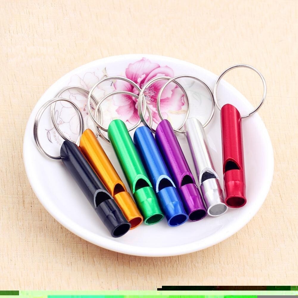 1x Mini Outdoor Whistle Random Colour Metal Safety Camping Hiking Tool