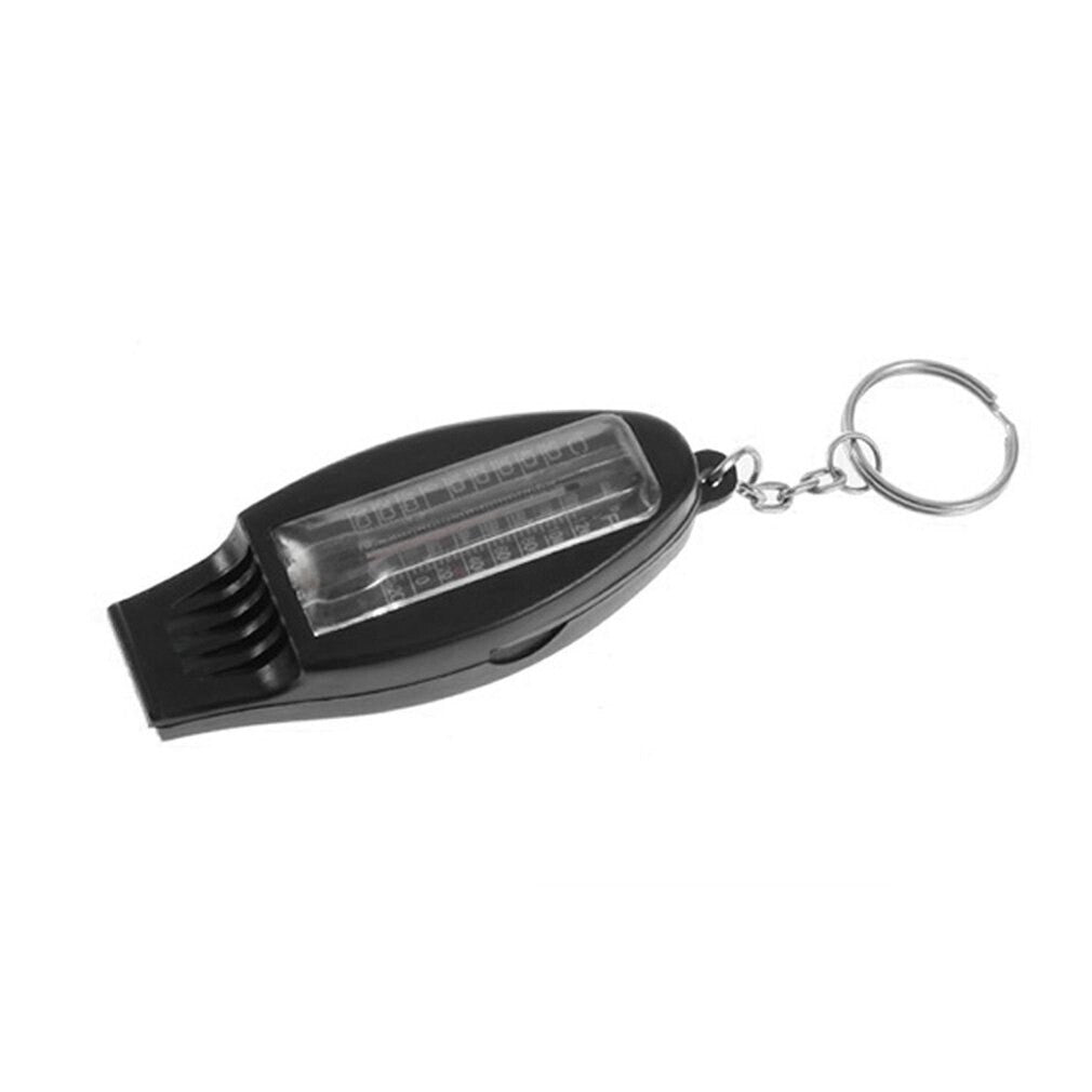 Mini Survival Tool 4in1 Thermometer Whistle Compass Outdoor Camping Hiking